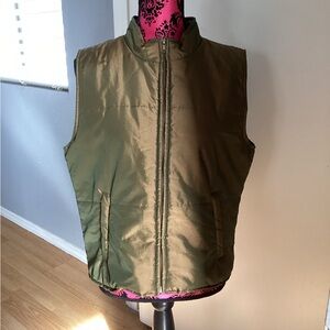 STYLE & CO. Vest Puffer Metallic Green Size Large Petite
